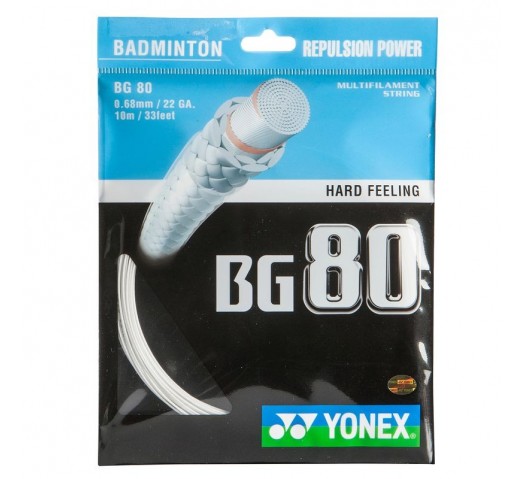 Yonex Badminton BG80 White Restring